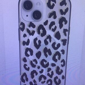 Leopard Print Phone Case - Black and White